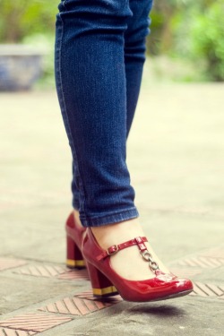 blue jeans red heels by 14 shades of grey